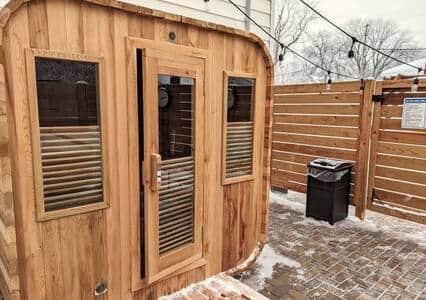 Relax in this beautiful cedar sauna.