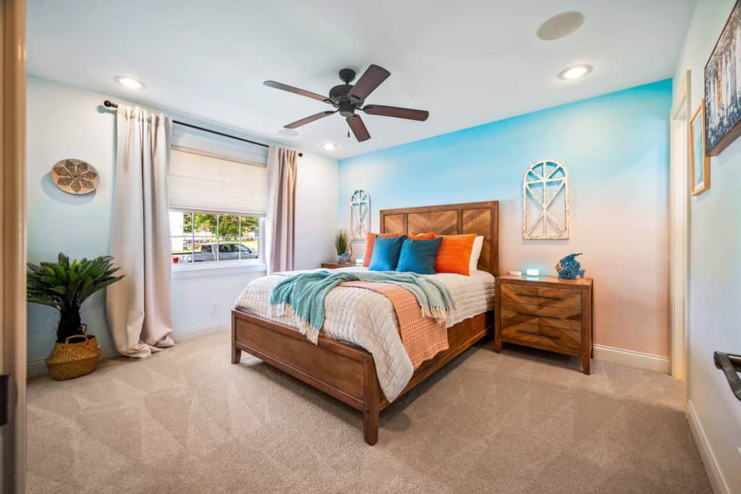 Main level master bedroom with full bath