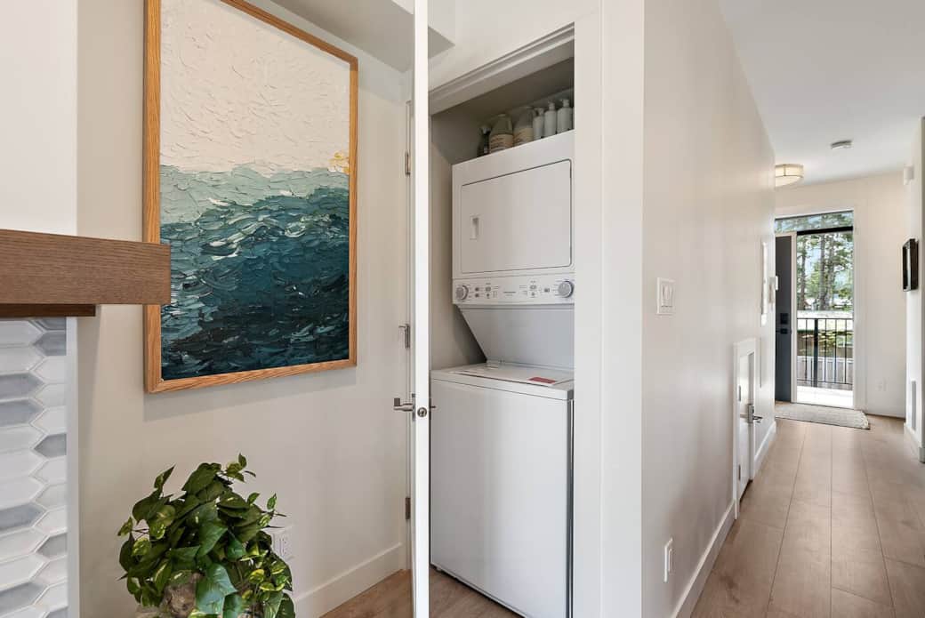 Full-size washer and dryer in the unit
