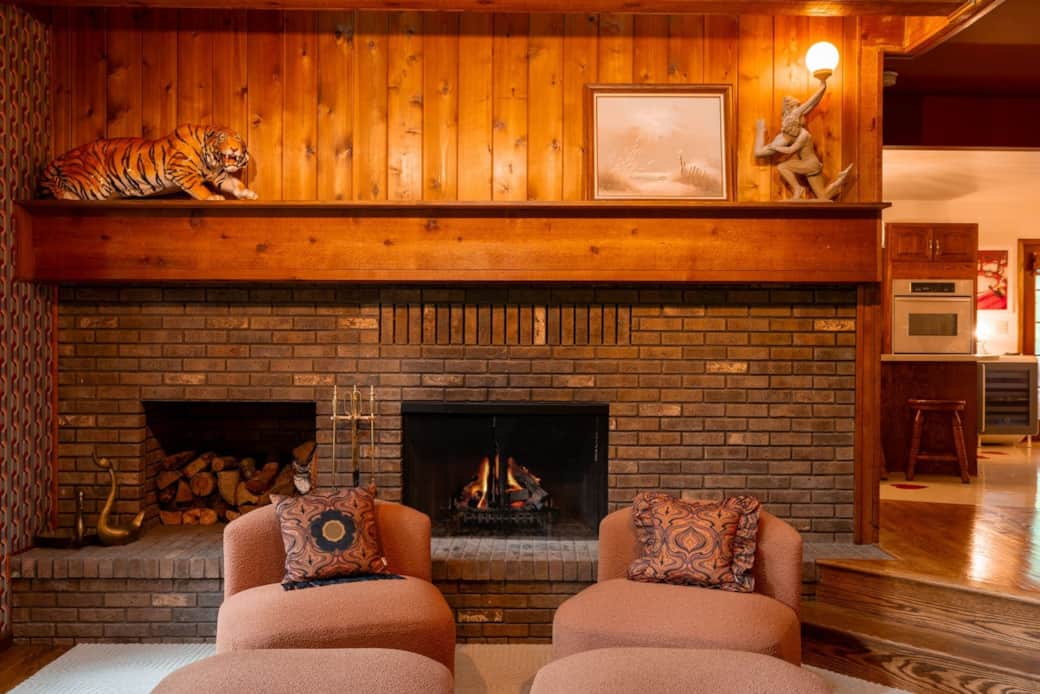 Wood-burning fireplace for cozy winter nights in Michigan Wood-burning fireplace for cozy winter nights in Michigan