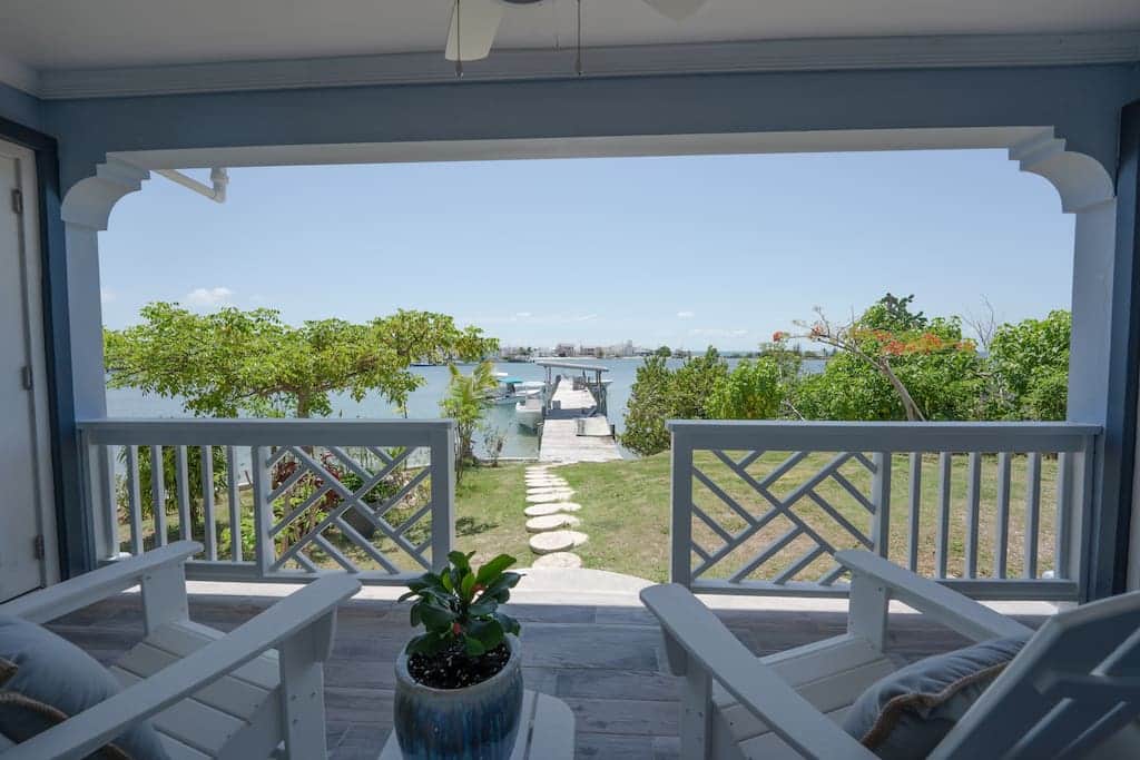 Private boat dock on the property