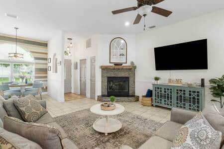 Cozy Living Area with Large TV Cozy Living Area with Large TV