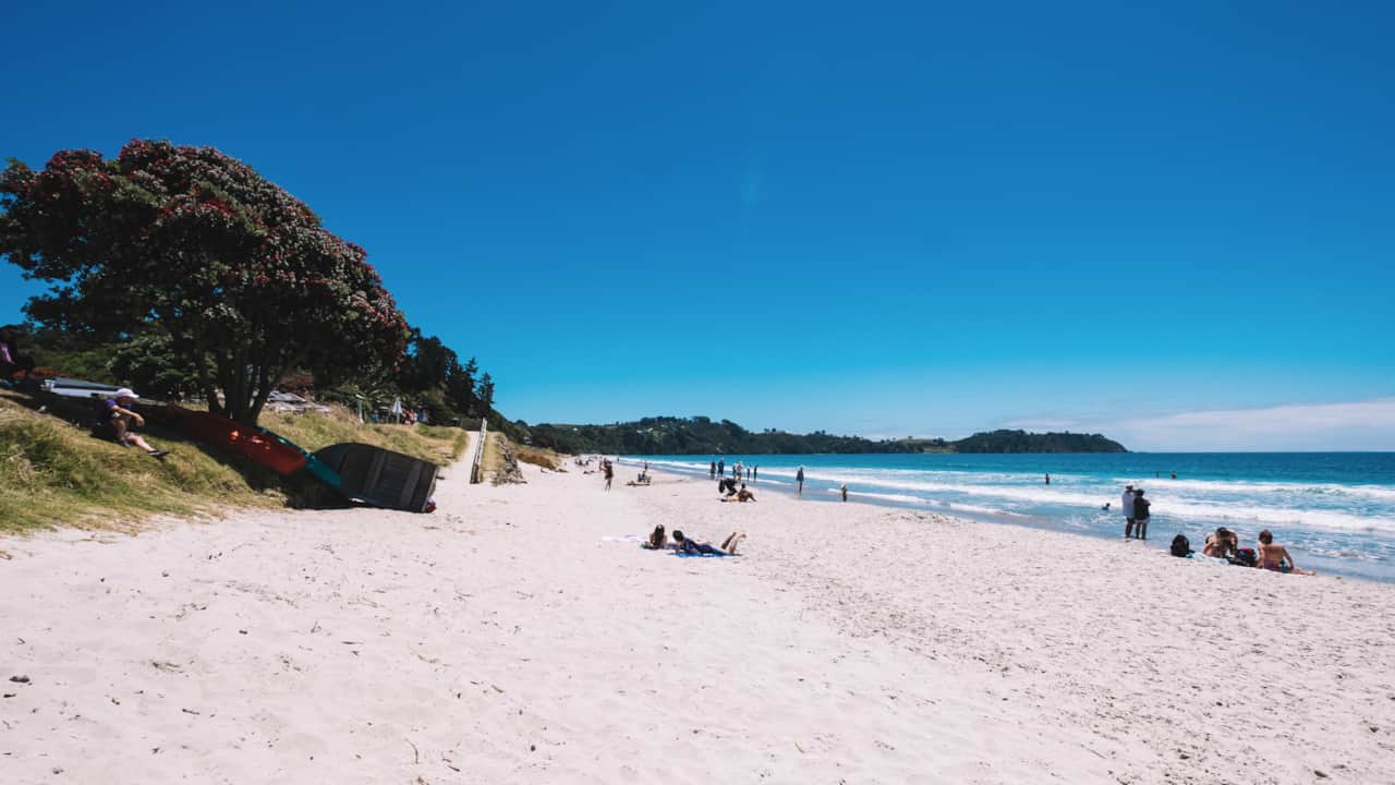 Onetangi Beach- infant of the property