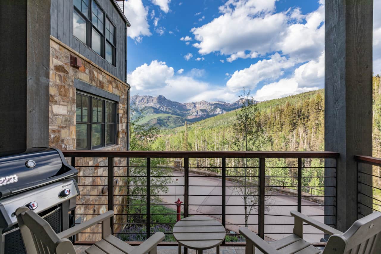 Private deck with mountain views and BBQ - perfect for summer hangouts