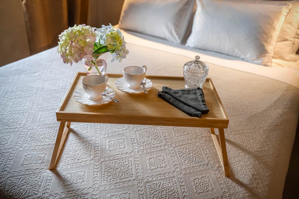 Breakfast on bed at Hotel Vella Nit