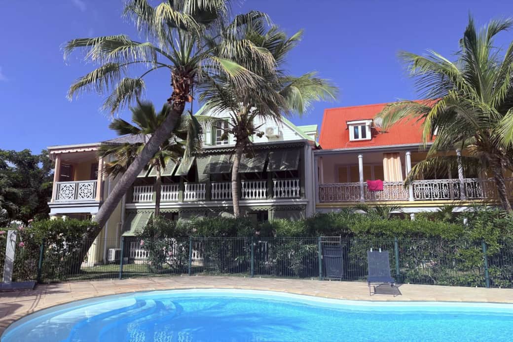 View of the apartment from the pool Maison de Marie