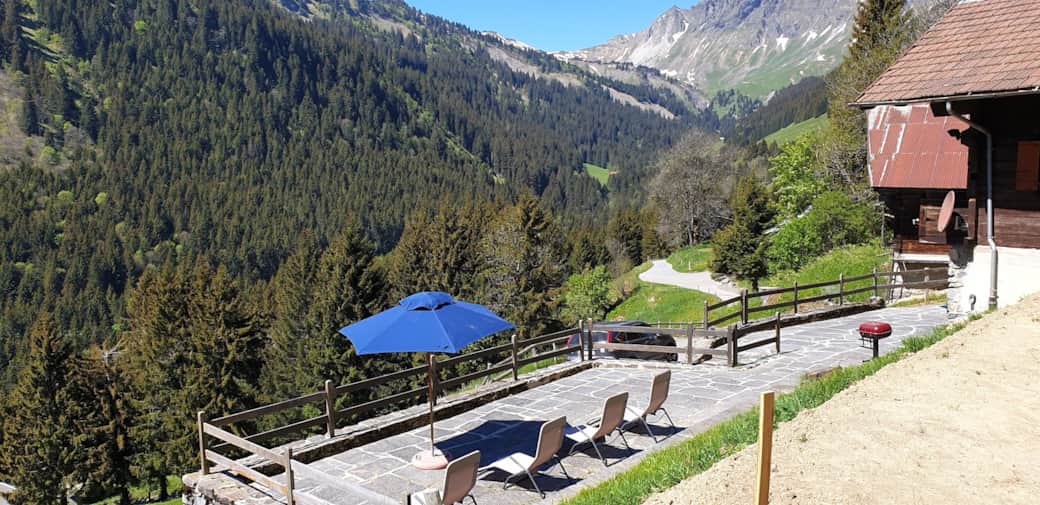 Terrasse et chaises longues