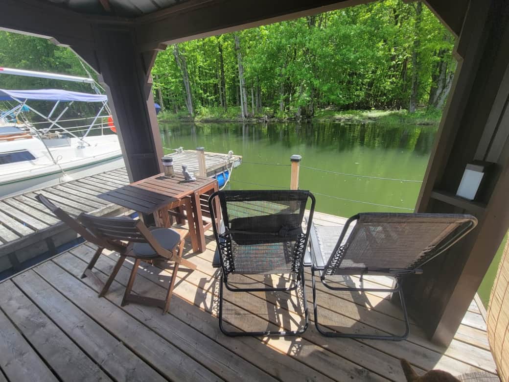 View towards the Richelieu River from the terrace of Aloberge 2