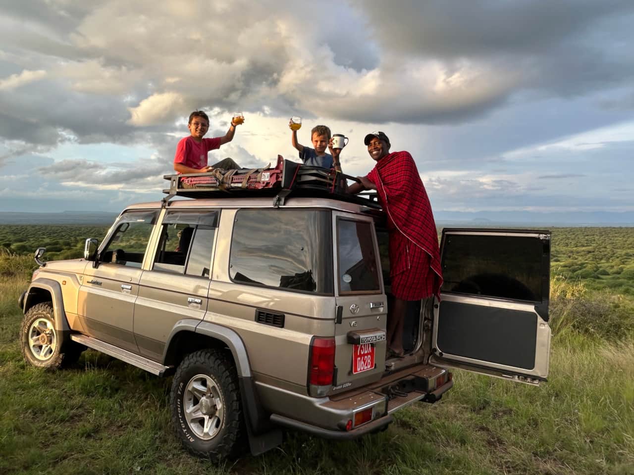Our favourite sundowner spot a short drive from camp. 