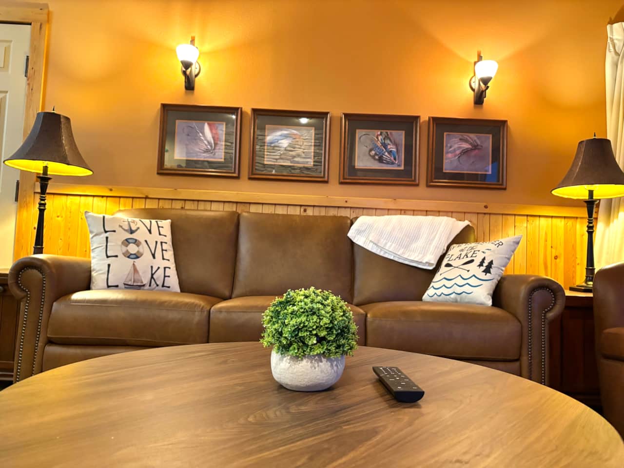Night lights, quiet moments, and a cozy sofa.