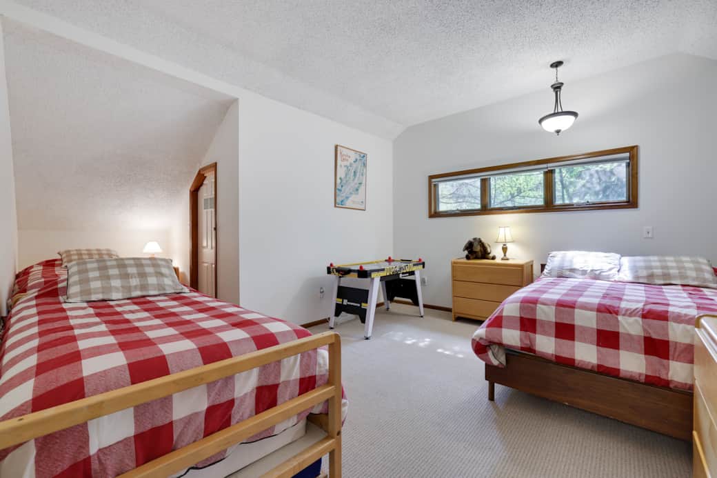 2nd floor bedroom 1 double, 2 twins with air hockey