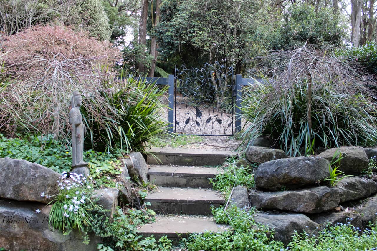 The gate to Tomah Retreat