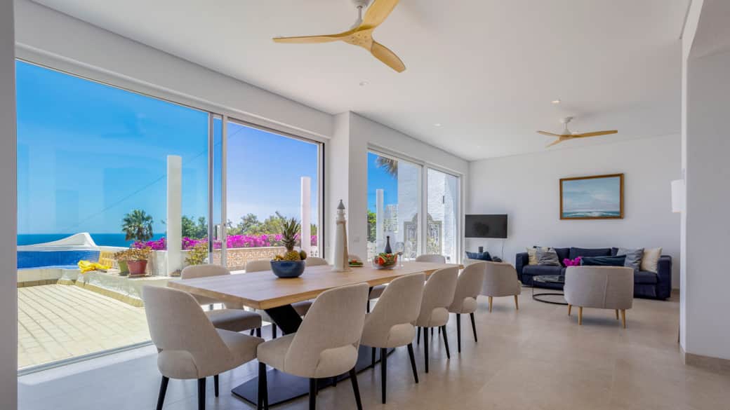 Dining and Living Room with stunning sea views