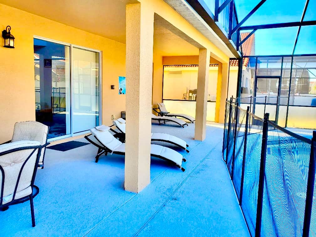 Huge covered lanai space. Ideal for al fresco dining or escaping the Florida sun