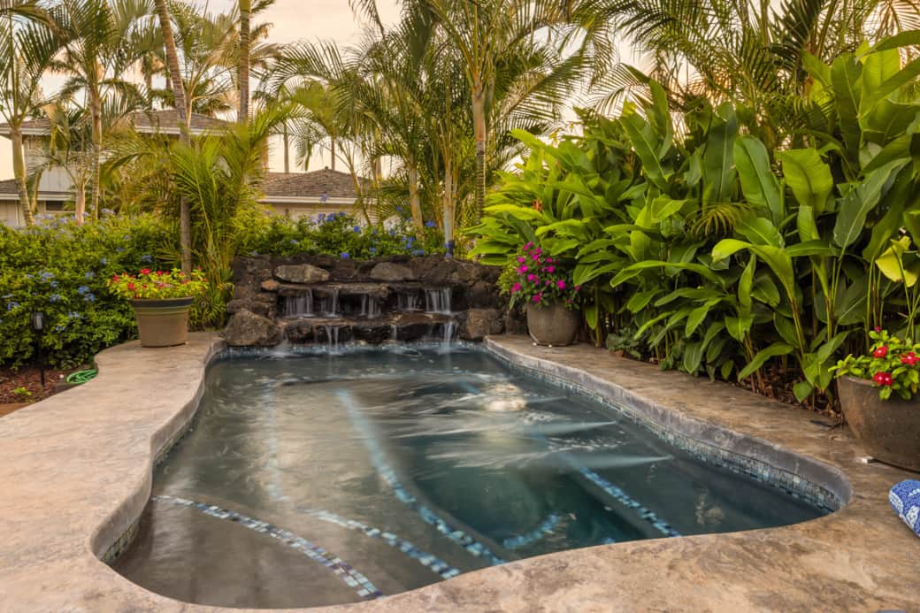 Cocktail pool and waterfall