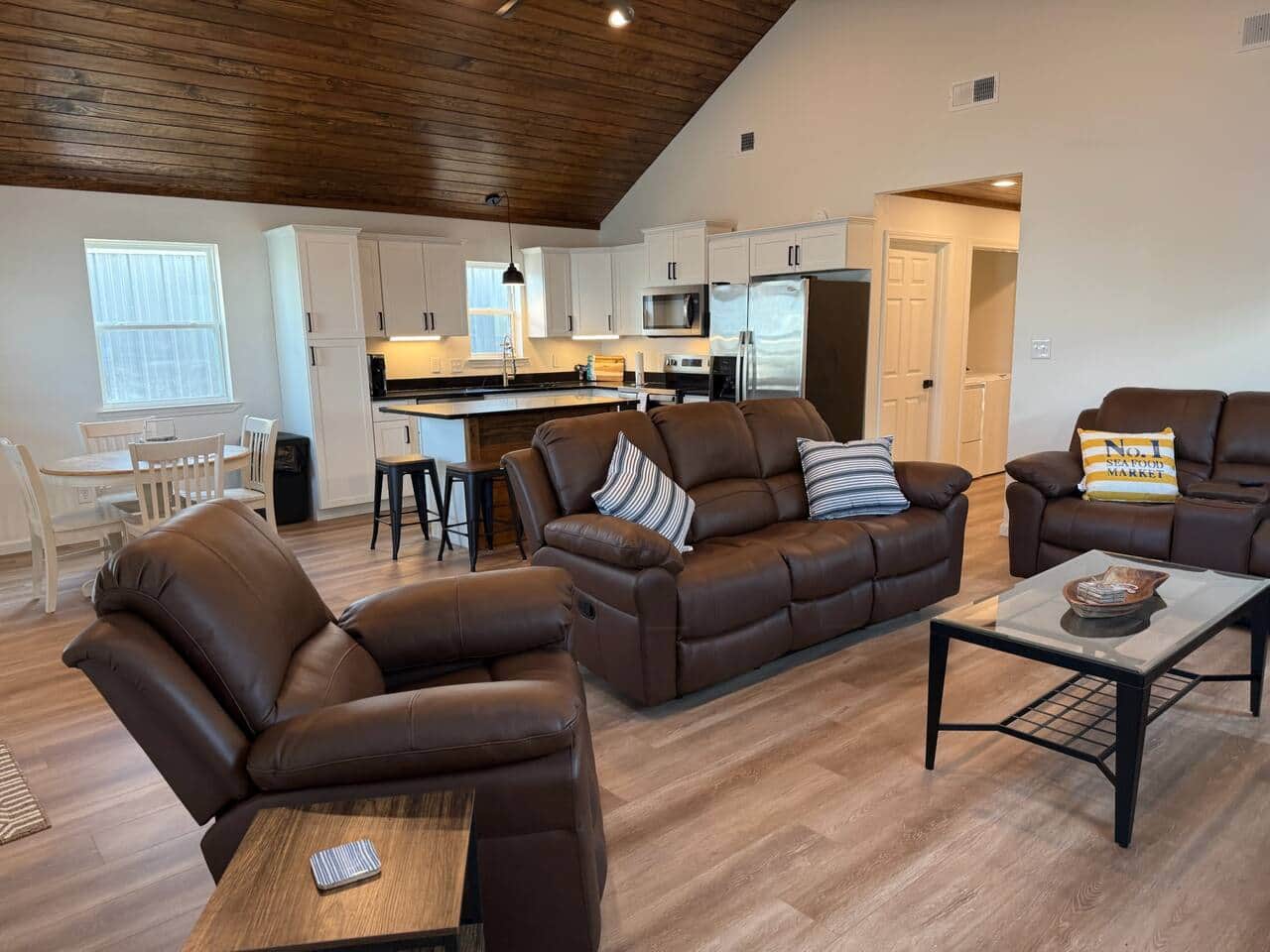 Kick back in the recliner or reclining couches after a long day on the water