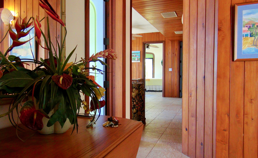 Enterance to the lower level from stone walkway