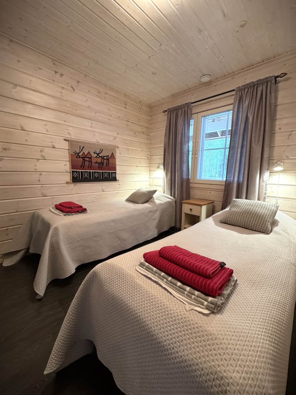Bedroom with two separate beds. Bedroom with two separate beds.
