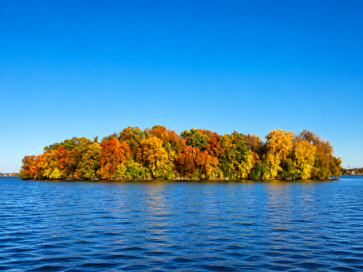 Fall colors on Clear Lake, Iowa