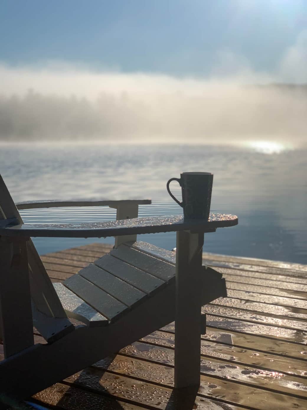 Relax and enjoy your morning coffee on dock