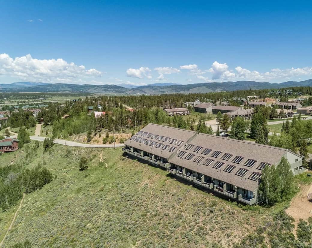 The townhome is on a ridge in the Rocky Mountains overlooking the Fraser River Valley
