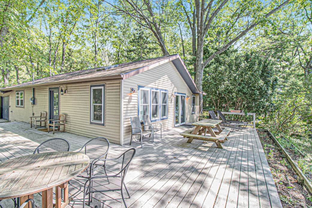Wrap around deck with al fresco dining. 