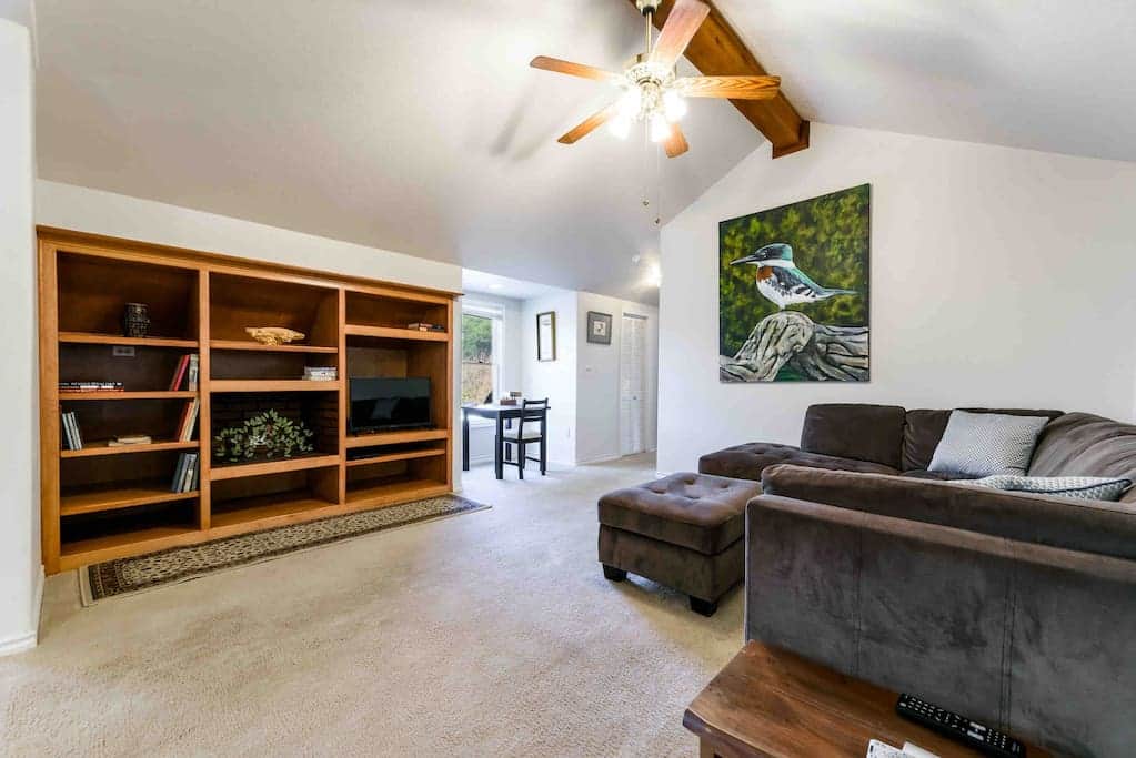 Spacious living room interior.