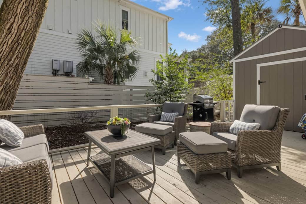 Soak up the sun on the private patio. Soak up the sun on the private patio.