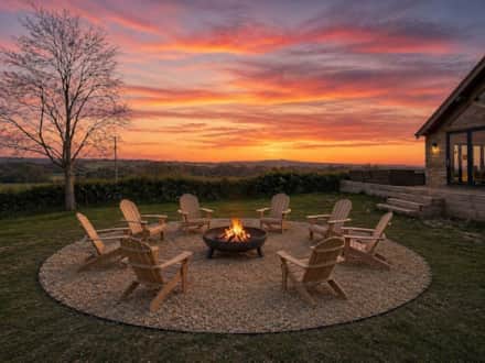 The Cotswold Barn firepit at night