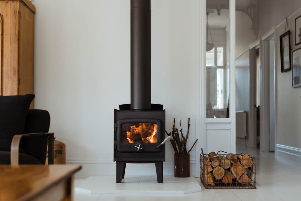 Dufflebird Farm wood heater, firewood supplied, hydronic heating throughout, Berrys Creek VIC Dufflebird Farm wood heater, firewood supplied, hydronic heating throughout, Berrys Creek VIC