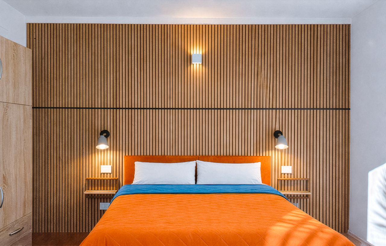 La camera da letto e la nuova parete ristrutturata