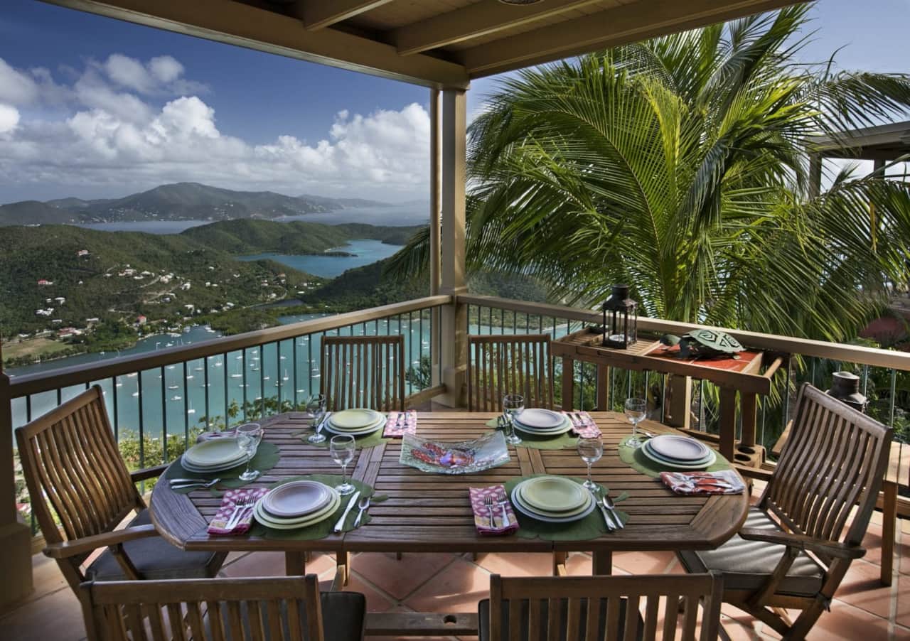 Covered outdoor dining area