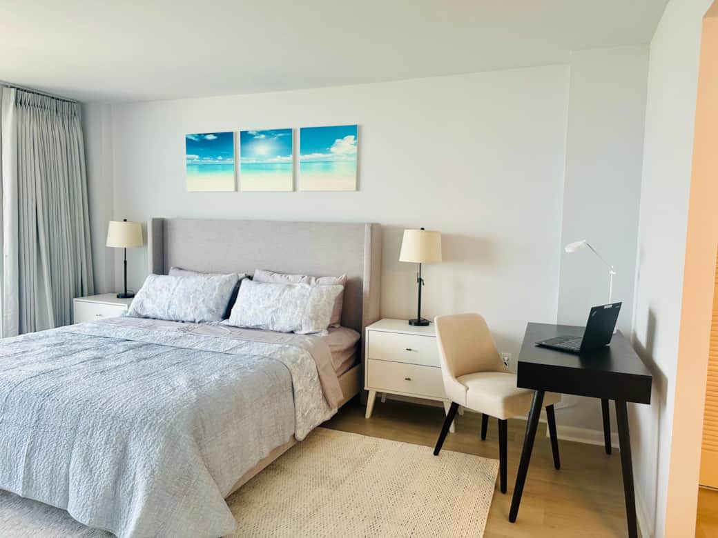 Enjoy the master bedroom. Working from home? No problem. You have a designated work area.