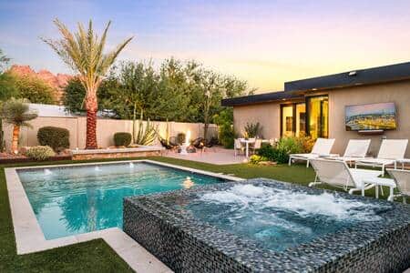 Backyard sunset with Cameback Mountain views