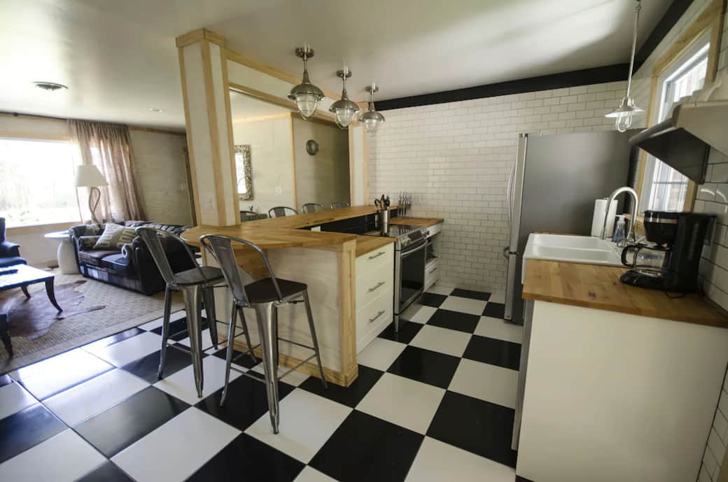 Kitchen to living room Kitchen to living room