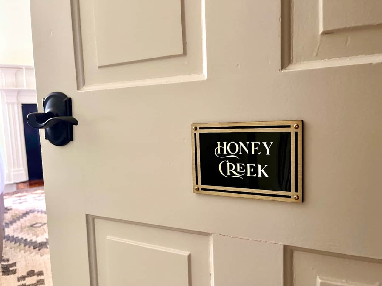 The willis james honey creek door plate