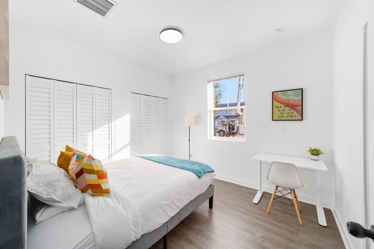 Bright bedrooms with large closets