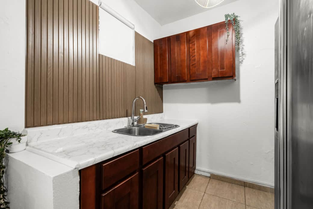 Fully equipped kitchenette with modern finishes