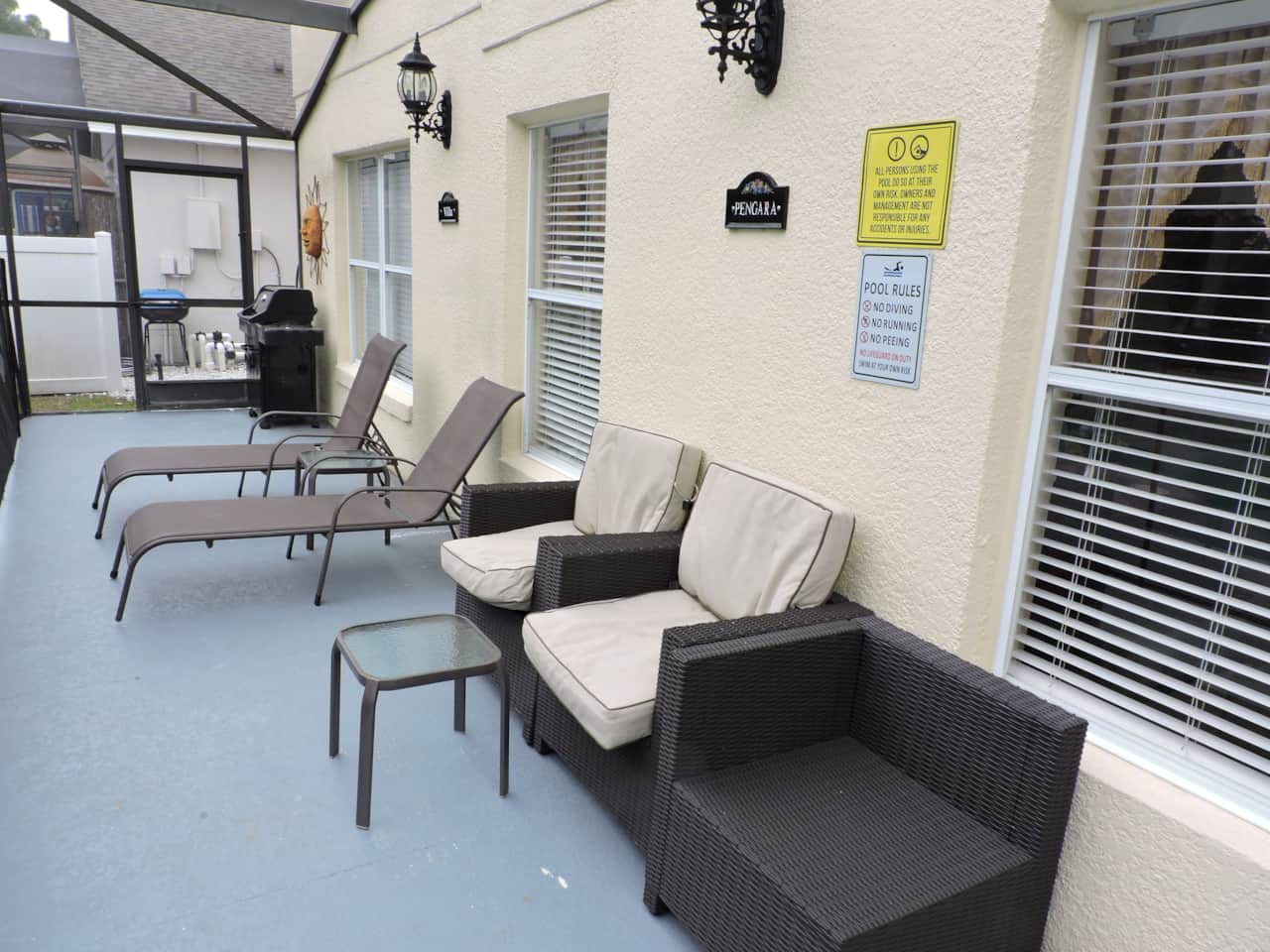 Lots of patio furniture
