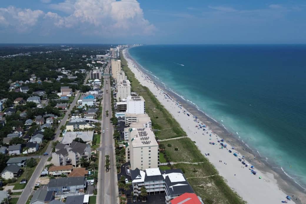 July 2023 drone shot from 46th ave beach access only a few blocks away