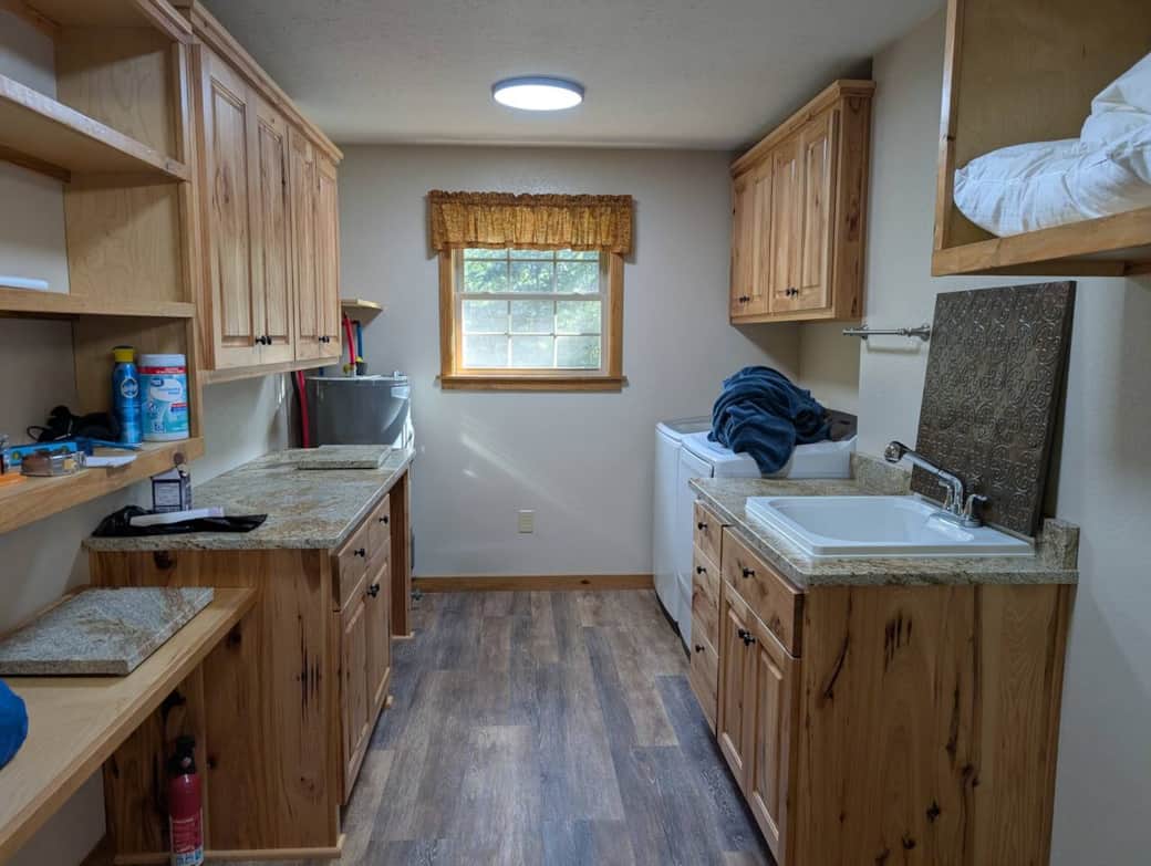Pantry with washer and dryer. 