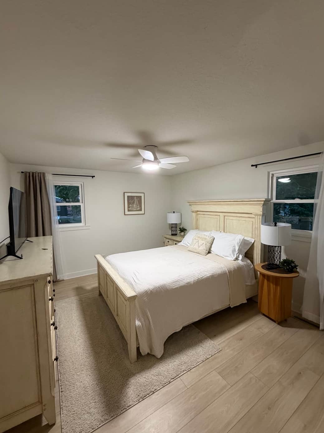 First floor bedroom with Roku tv. 