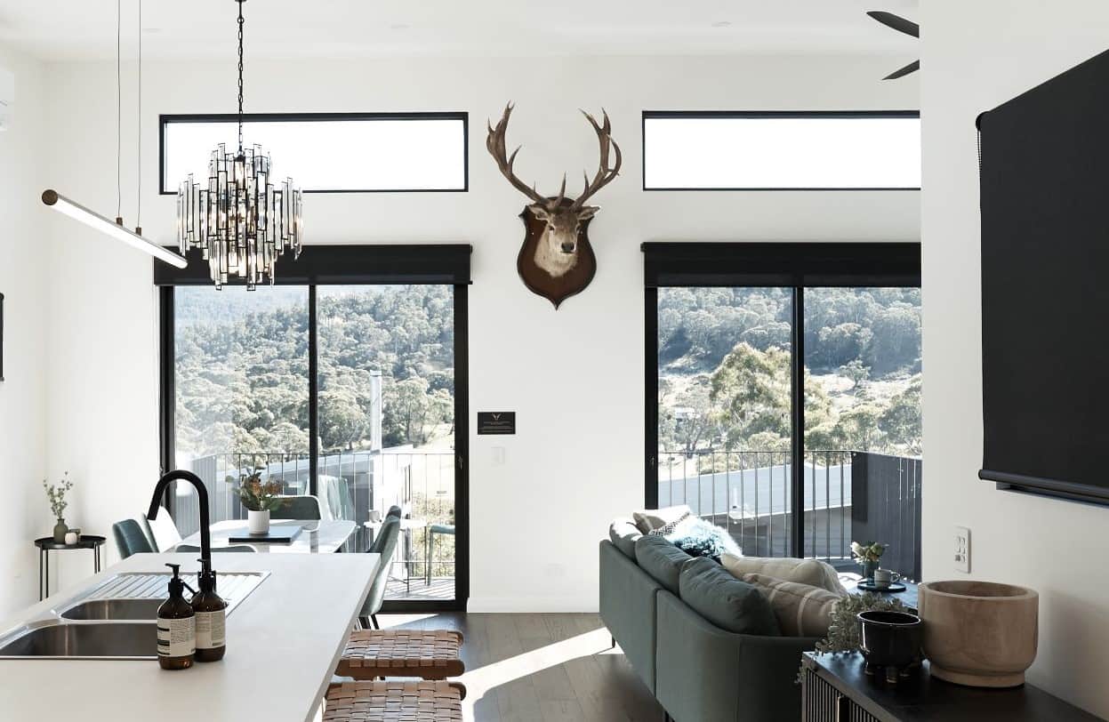 Luxury accommodation at Crackenback: Stunning open plan kitchen, dining, living, amazing views.