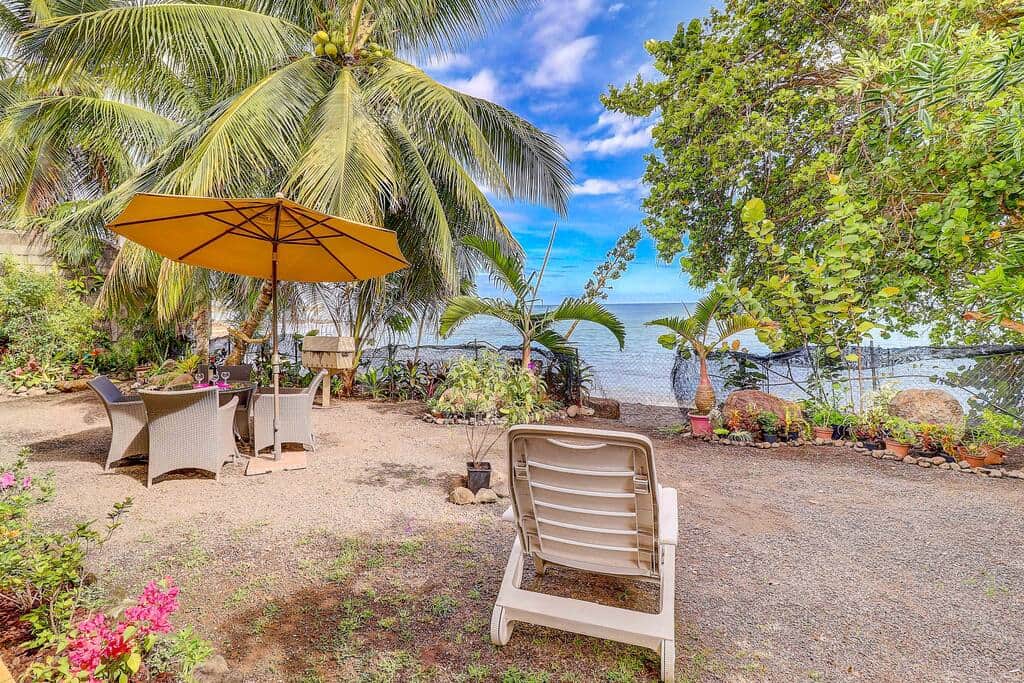 garden with view on the beach