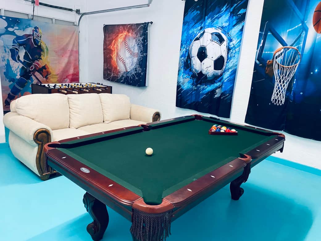 Billiards in the game room