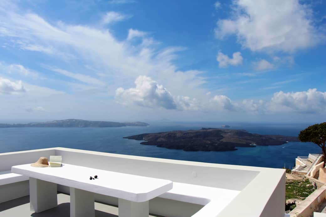 Caldera & Volcano view from the rooftop terrace