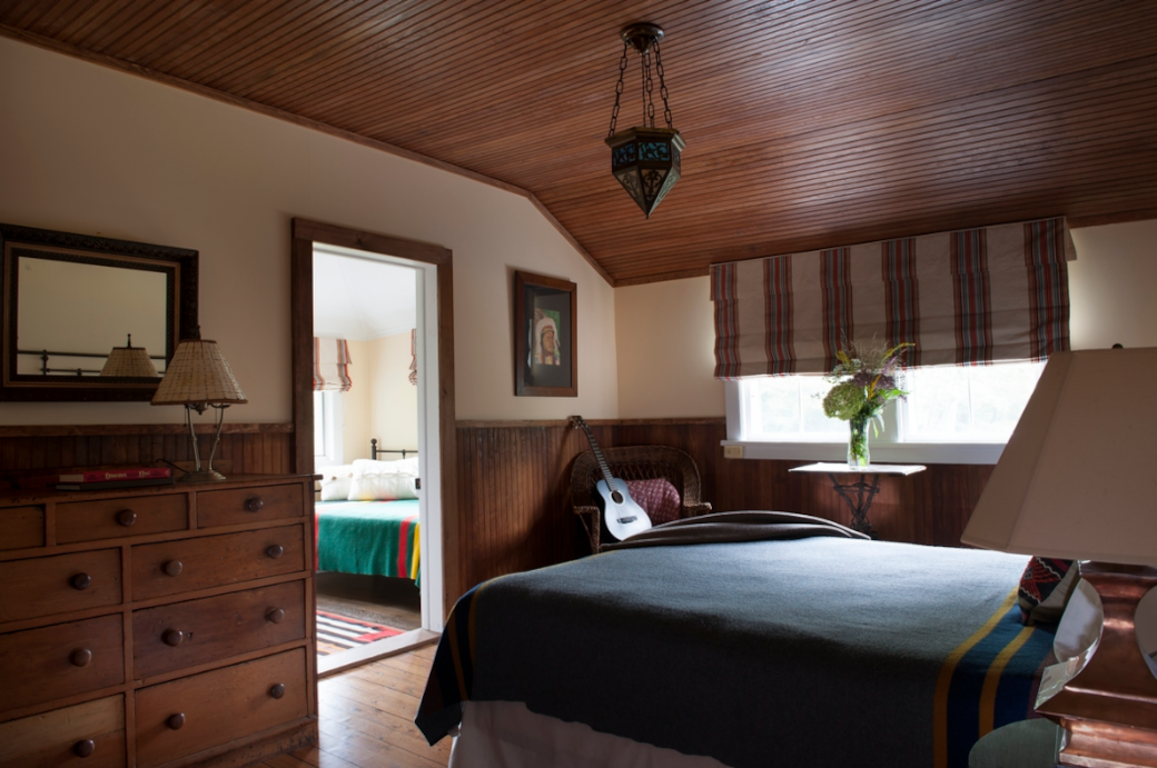 Large Bedroom with Queen Bed and attached private secondary room with desk and sleepable day bed