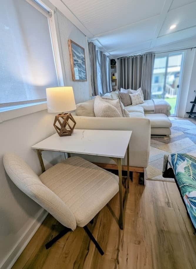 Comfortable living room to unwind after a beach day