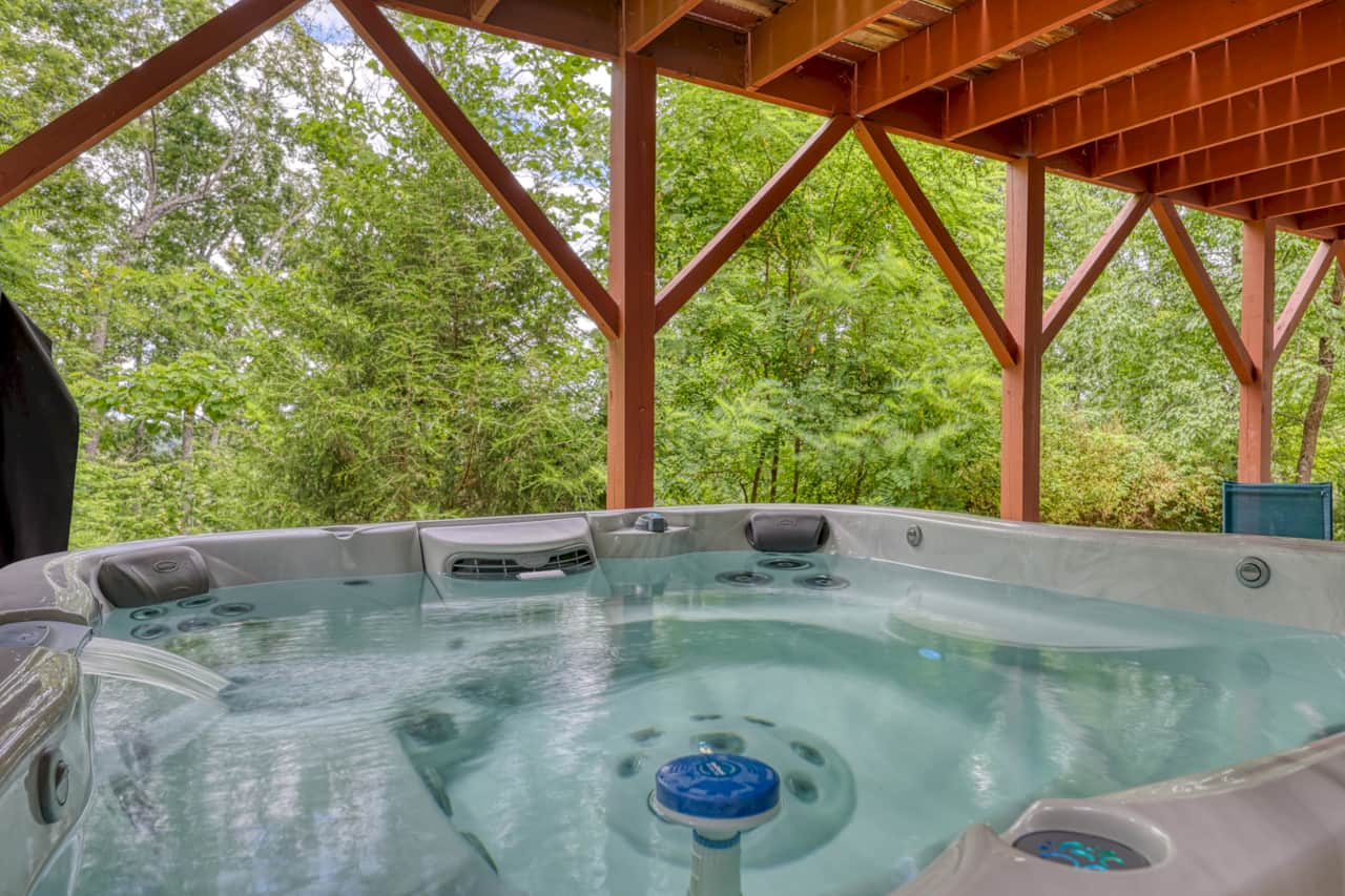 Hot tub under the deck