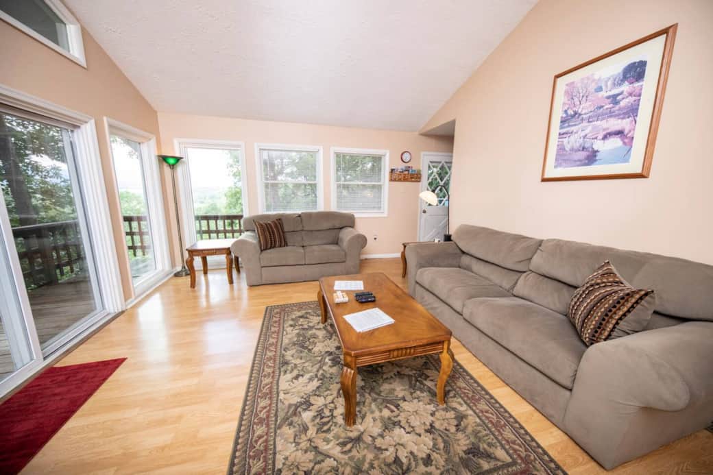 relax in the comfortable living room while enjoying amazing views